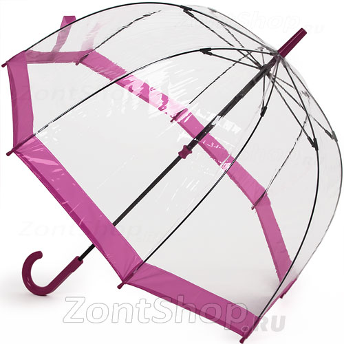 Зонт трость прозрачный Fulton L041 022 Розовый кант