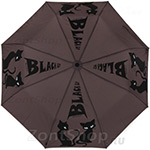 Зонт женский H.DUE.O H214 11430 Кошки Темно-бежевый