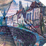 Зонт женский Trust 30471 (9096) Старинный мост (сатин)