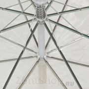 Зонт трость женский AMEYOKE L60-1 (4) Горох, Белый (Ручка светло-розовая)
