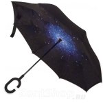 Зонт трость наоборот женский Ame Yoke L-59 (04) 13057 Звездная бесконечность