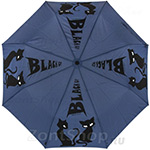 Зонт женский H.DUE.O H214 11429 Кошки Светло-синий