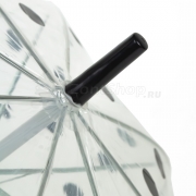 Зонт трость женский AMEYOKE L60-1 (5) Горох, Черный