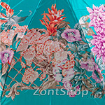 Зонт женский Три Слона 125-B 6166 Цветочная композиция зеленый (сатин)