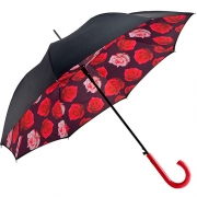 Зонт трость женский Fulton L754 4427 Красные розы (двусторонний)