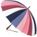 Зонт трость Три Cлона L2240 Розовый, мультиколор, 24 спицы, ручка дерево