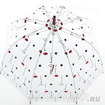 Зонт трость женский прозрачный Fulton Lulu Guinness L719 2962 Лица (Дизайнерский)