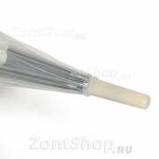 Зонт трость женский AMEYOKE L60-1 (4) Горох, Белый (Ручка светло-розовая)