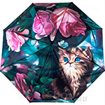 Зонт женский Trust 30471-41 (9097) Котенок и розы (сатин)