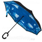 Зонт трость наоборот женский Ame Yoke L-59 (03) 11741 Облака