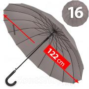 Зонт трость AMEYOKE L70 (03) Серый, гладкая ручка