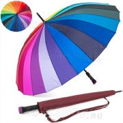 Зонт трость Diniya (17066) Радуга фиолетовый чехол (24 цвета)