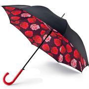 Зонт трость женский Fulton L754 4427 Красные розы (двусторонний)