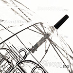 Зонт трость женский прозрачный Fulton Lulu Guinness L719 2407 Графика (Дизайнерский)
