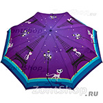 Зонт женский Zest 53516 4722 Кошка в Париже фиолетовый