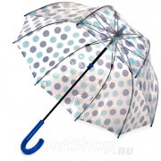 Зонт трость женский прозрачный от солнца и дождя Fulton L787 3114 Горох (UPF 50+)