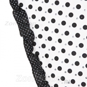 Зонт женский Diniya 2774 (16863) Белый в черный горох, рюша