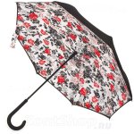 Зонт трость наоборот женский Doppler 73936516 12726 Красные черные розы