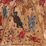 Зонт детский AMEYOKE L54 (03) Кошки и собаки под дождем
