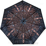 Зонт женский Три Слона 080 (B) 10015 Орнамент коричневый (сатин)