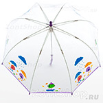Зонт детский Zest 51510 8105 Цветные птички (прозрачный)
