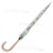 Зонт трость женский AMEYOKE L60-1 (3) Горох, Белый (Ручка бежевая)