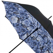 Зонт трость женский Fulton L754 4138 Синие розы (двусторонний)
