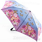 Зонт женский Три Слона 360 8286 Бабочки Розовый букет (сатин)