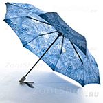 Зонт женский Doppler 74660 FGA Art Deco 7350 Орнамент синий (cатин)