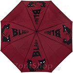 Зонт женский H.DUE.O H214 11425 Кошки Темно-красный