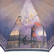 Зонт женский Diniya 132 (17186) Париж, влюбленные (сатин)