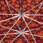 Зонт трость женский Zest 21518 9681 Цветы на бордовом