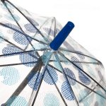 Зонт трость женский прозрачный от солнца и дождя Fulton L787 3114 Горох (UPF 50+)