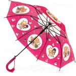 Зонт детский со свистком Torm 14805-1 13152 Аниме малиновый полупрозрачный