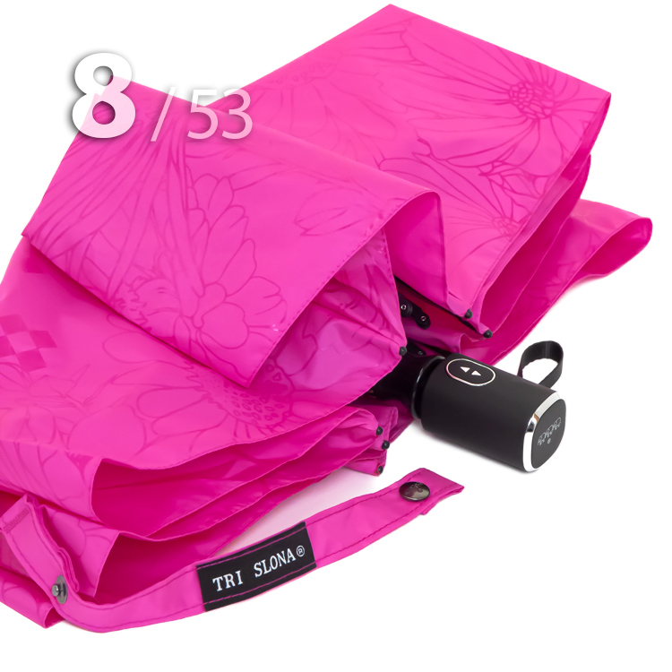 Зонт Три Слона L-4898 (C) 17910 Цветы Графика Ярко-Розовый, компактный облегченный