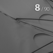 Зонт трость Ame Yoke L90-STORM (03) Серый, очень большой купол, воздушный клапан, чехол на лямке