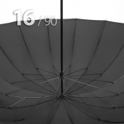 Зонт трость Ame Yoke L90-16 (01) Черный (очень большой купол, чехол на лямке, 16--спиц)