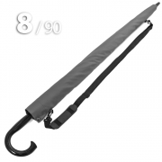 Зонт трость Ame Yoke L90-STORM (03) Серый, очень большой купол, воздушный клапан, чехол на лямке