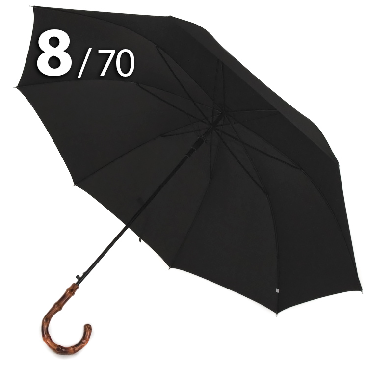 Зонт трость Три Слона M2710 Черный, ручка бамбук