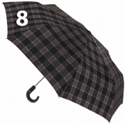 Зонт Три Слона 501E (M-8851) 11186 Черный (серая коричневая полоса) клетка, мужской