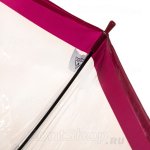 Зонт трость женский прозрачный от солнца и дождя Fulton L783 025 Кант бордо
