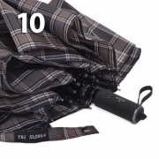 Зонт Три Слона M-6155 (17889) Клетка Черный, семейный с увеличенным куполом