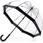 Зонт трость женский прозрачный Fulton L041 001 Черный кант