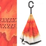 Зонт трость наоборот женский ArtRain 11989 14230 Оранжевое впечатление