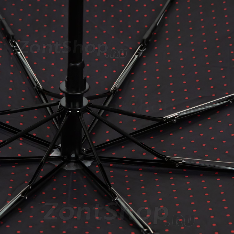 Зонт женский DripDrop 988 17515 Черный Красный горох