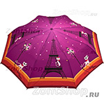 Зонт женский Zest 23847 4389 Кошка в Париже Фиолетовый