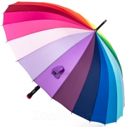 Зонт трость Diniya (16291) Радуга темно розовый чехол (24 цвета)