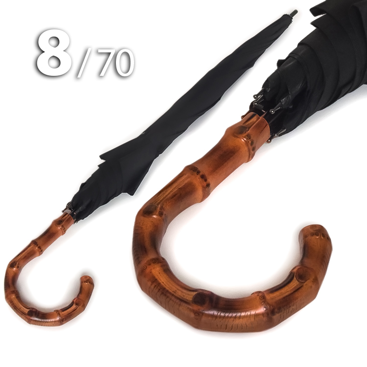 Зонт трость Три Слона M2710 Черный, ручка бамбук