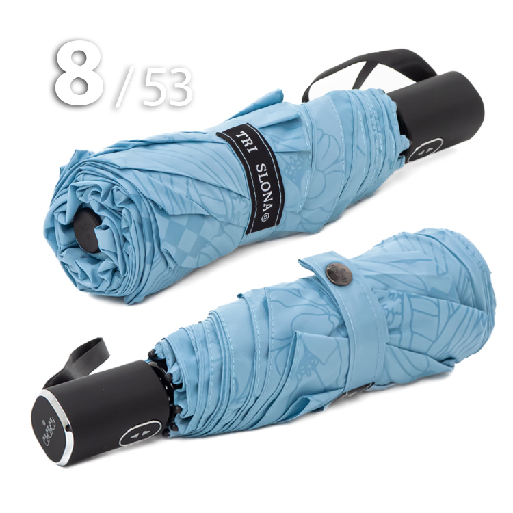 Зонт Три Слона L-4898 (C) 17909 Цветы Графика Голубой, компактный облегченный