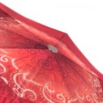 Зонт женский Doppler 74665 GFG19 15204 Завитки красный (Carbon, сатин)